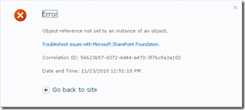 Object reference not set to an instance of an object.
