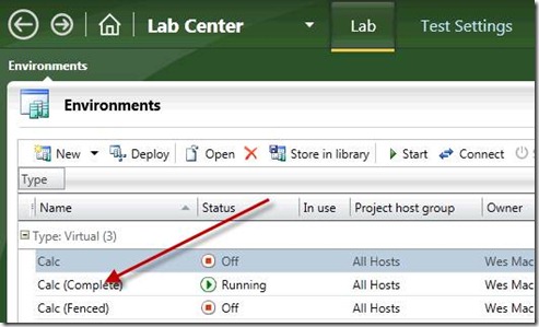 Microsoft Test Manager | Lab Center