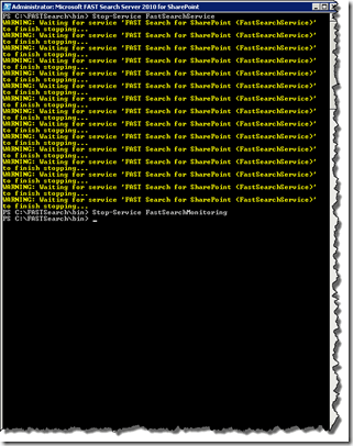 Stop-Service FastSearchService