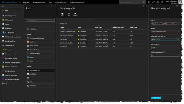 New performance test