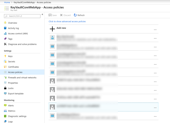 Azure Key Vault - Access Policies