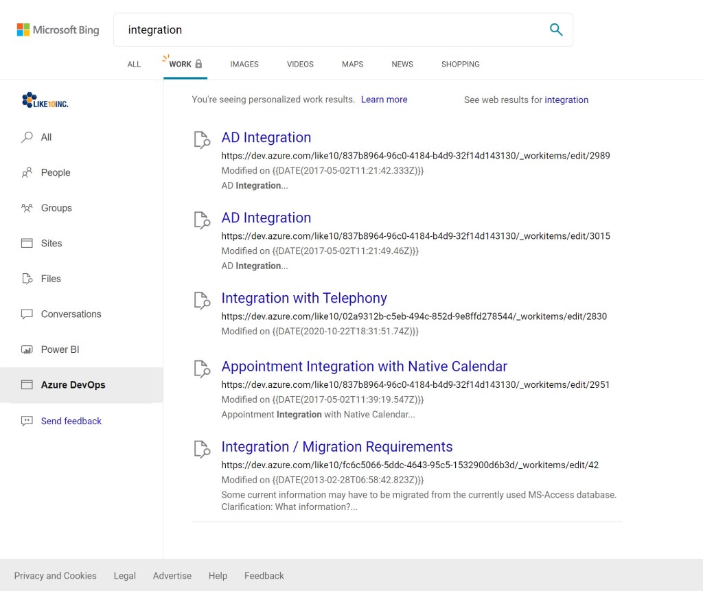 Azure DevOps Search Results