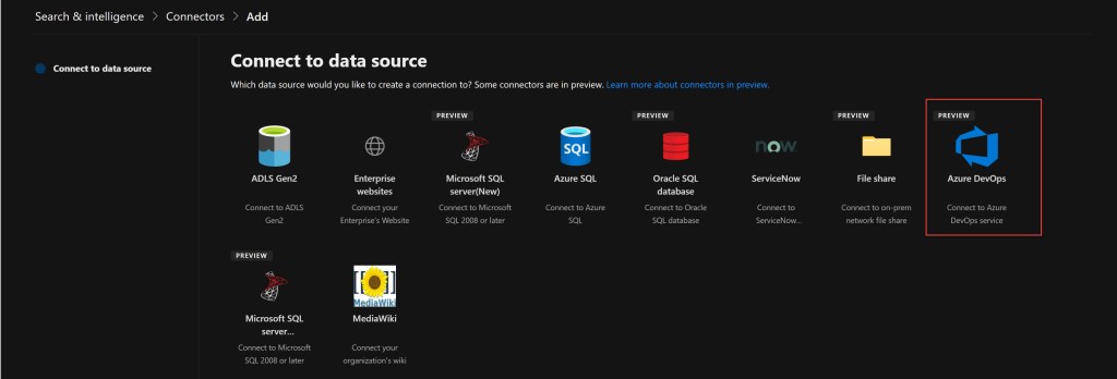Connect to Azure Devops ser